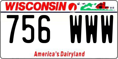 WI license plate 756WWW