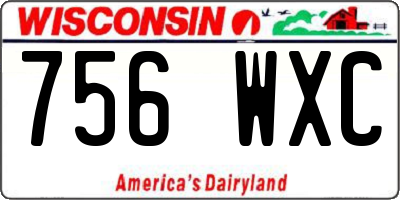 WI license plate 756WXC