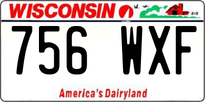 WI license plate 756WXF