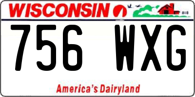 WI license plate 756WXG