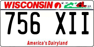 WI license plate 756XII