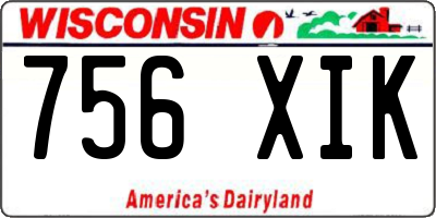 WI license plate 756XIK
