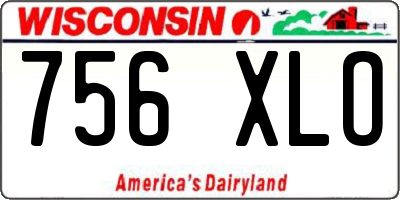 WI license plate 756XLO