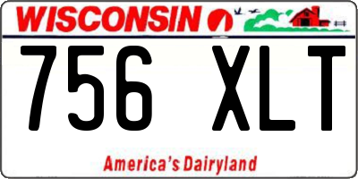 WI license plate 756XLT