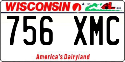 WI license plate 756XMC
