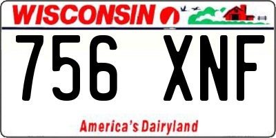 WI license plate 756XNF