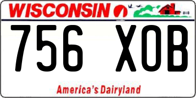 WI license plate 756XOB