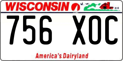 WI license plate 756XOC
