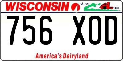 WI license plate 756XOD