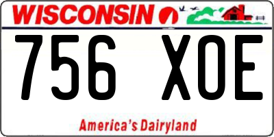 WI license plate 756XOE