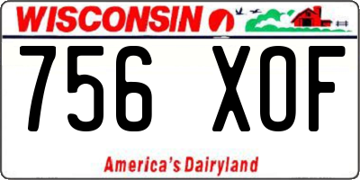 WI license plate 756XOF