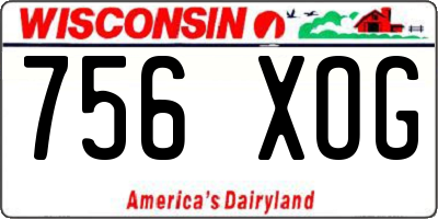WI license plate 756XOG