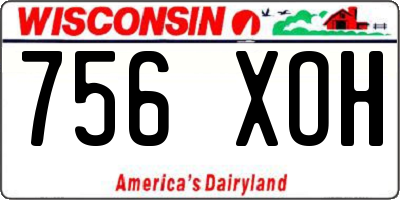 WI license plate 756XOH