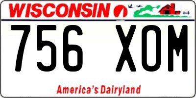 WI license plate 756XOM