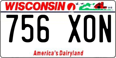 WI license plate 756XON