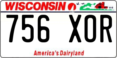 WI license plate 756XOR