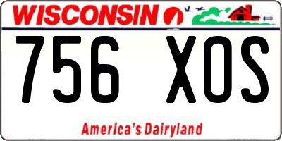 WI license plate 756XOS