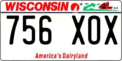 WI license plate 756XOX