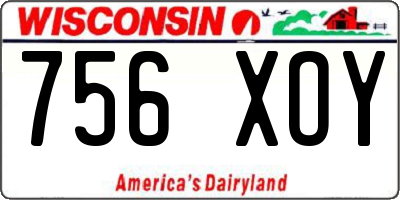 WI license plate 756XOY