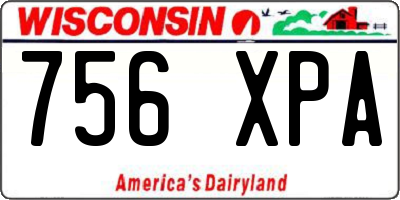 WI license plate 756XPA