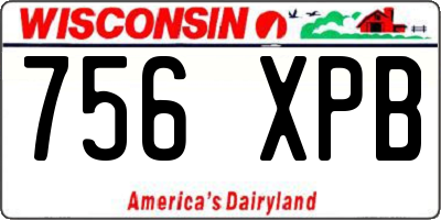 WI license plate 756XPB