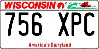 WI license plate 756XPC