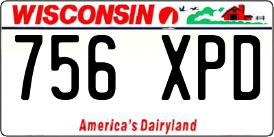 WI license plate 756XPD