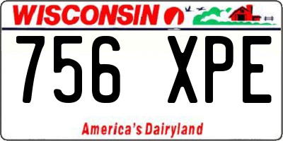 WI license plate 756XPE