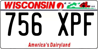 WI license plate 756XPF