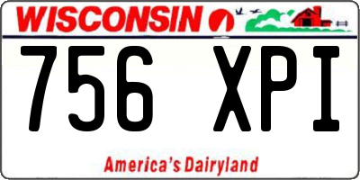 WI license plate 756XPI