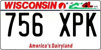 WI license plate 756XPK