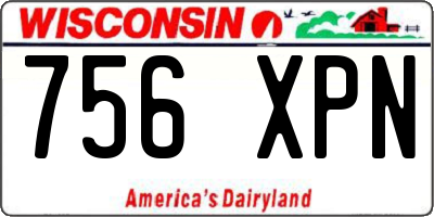 WI license plate 756XPN