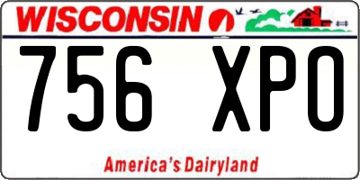 WI license plate 756XPO