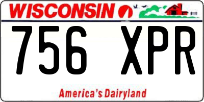 WI license plate 756XPR