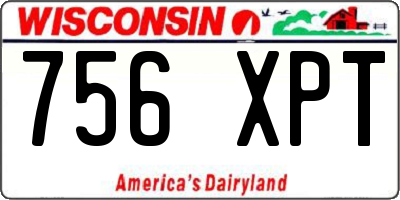 WI license plate 756XPT