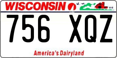 WI license plate 756XQZ
