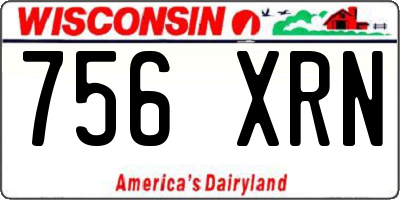 WI license plate 756XRN