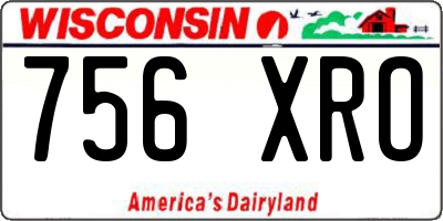 WI license plate 756XRO