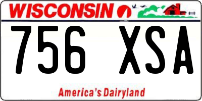 WI license plate 756XSA