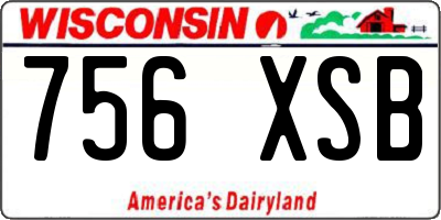 WI license plate 756XSB