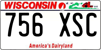 WI license plate 756XSC