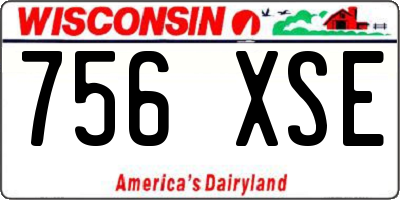 WI license plate 756XSE