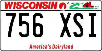 WI license plate 756XSI