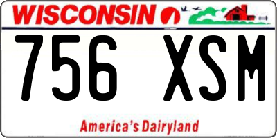 WI license plate 756XSM