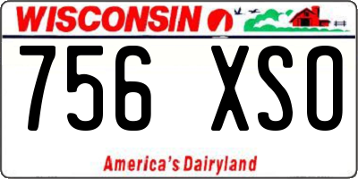 WI license plate 756XSO