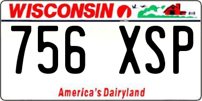 WI license plate 756XSP