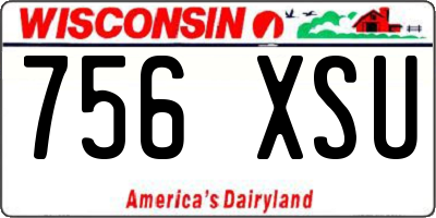WI license plate 756XSU