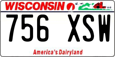 WI license plate 756XSW