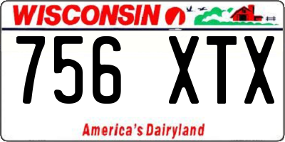 WI license plate 756XTX