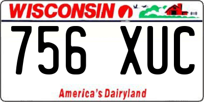 WI license plate 756XUC